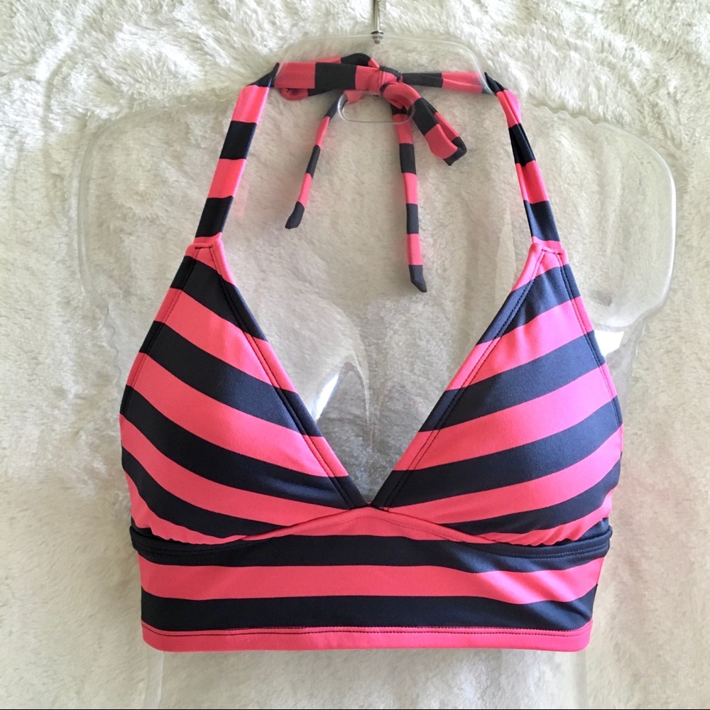 NWOT Mossimo Yarn Dyed Stripe Halter Bikini Top